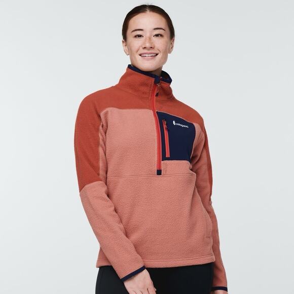 Cotopaxi Abrazo Half-Zip Fleece Pullover Jacket Womens Size M Red Colorblock - Picture 1 of 11